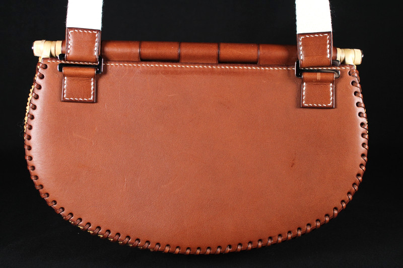 HERMES Fauve Veau Barenia Leather & Osier Wicker FISHING BOX Shoulder Bag PHW gallery