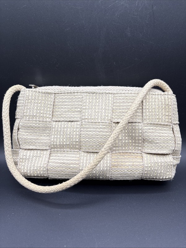 VTG Woven Straw Bag, Made In Italy, Natural Fibers