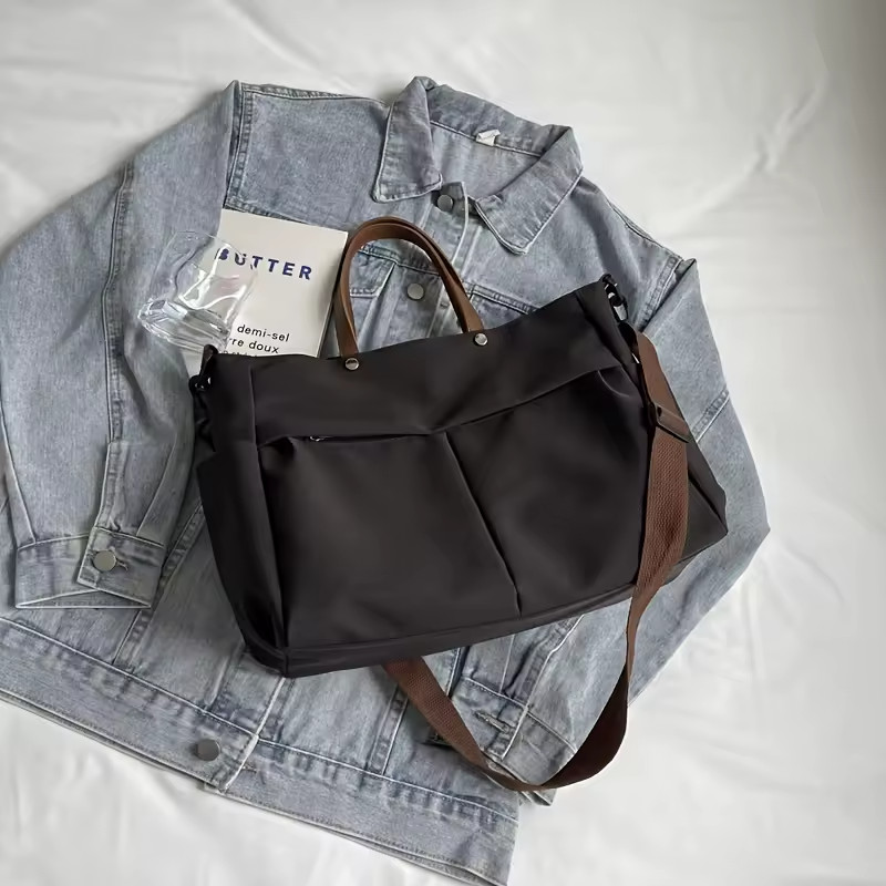 Women Nylon Tote Large Capacity Shoulder Handbag Multi Pocket Casual Work School gallery