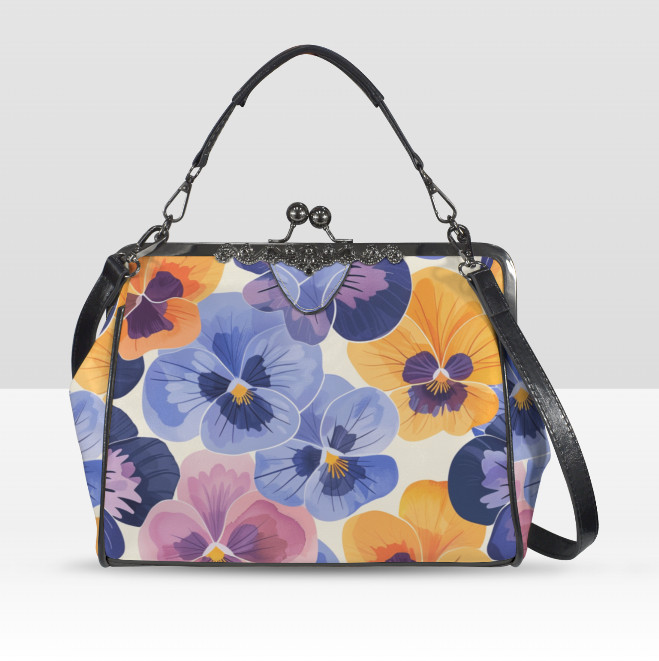 Pansy Floral Flower Art Spring Mother’s Day Shoulder Cross Body Bag Satchel NEW
