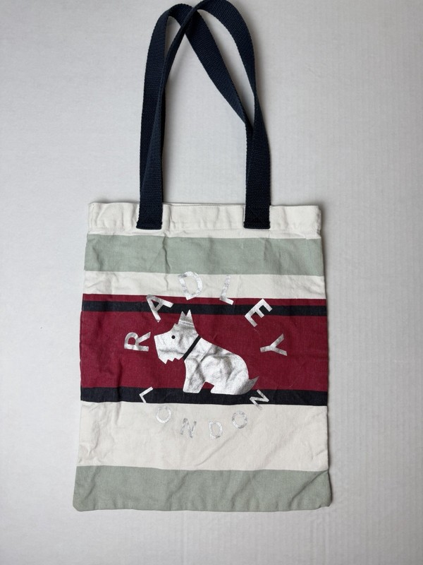 Radley London Silver Scotty Small Canvas Tote Cotton 13” x 16”
