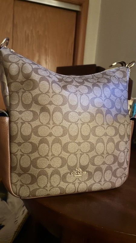 Coach (C1523) Pennie Khaki Redwood Signature Coated Canvas Shoulder Handbag gallery