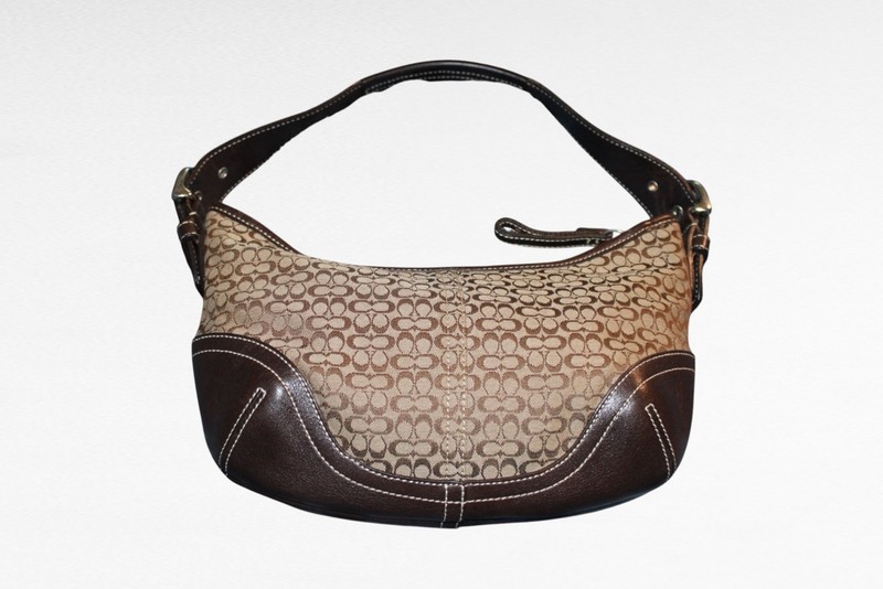 Authentic Coach C32-6351 Signature C Brown Mini Hobo Shoulder Bag Y2K Vintage
