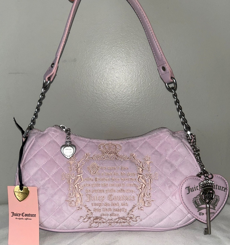 NEW! NWT JUICY COUTURE Velour Juicy Tale Shoulder Bag in Lilac Mist
