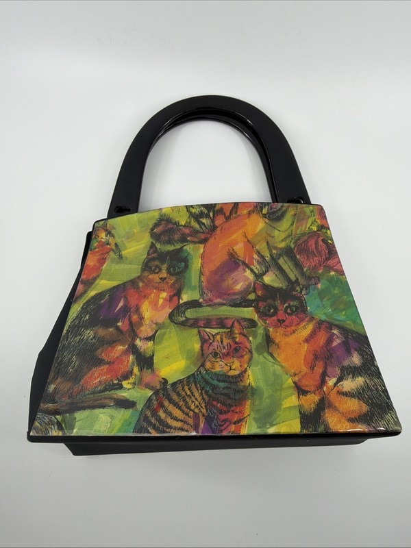 Angela Frascone Colorful Cat Pop Art Hard Shell Resin Tote gallery