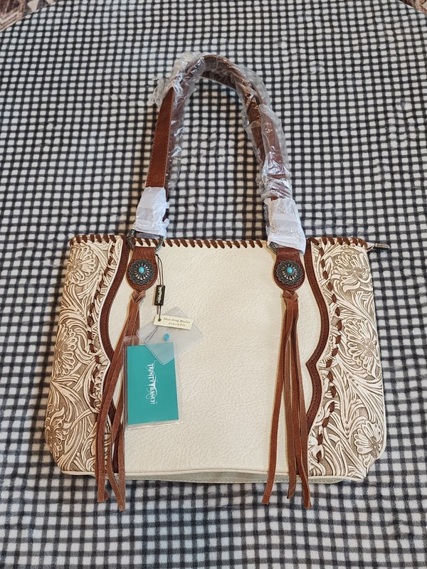 Trinity Ranch Concho Collection Tote/Crossbody cream