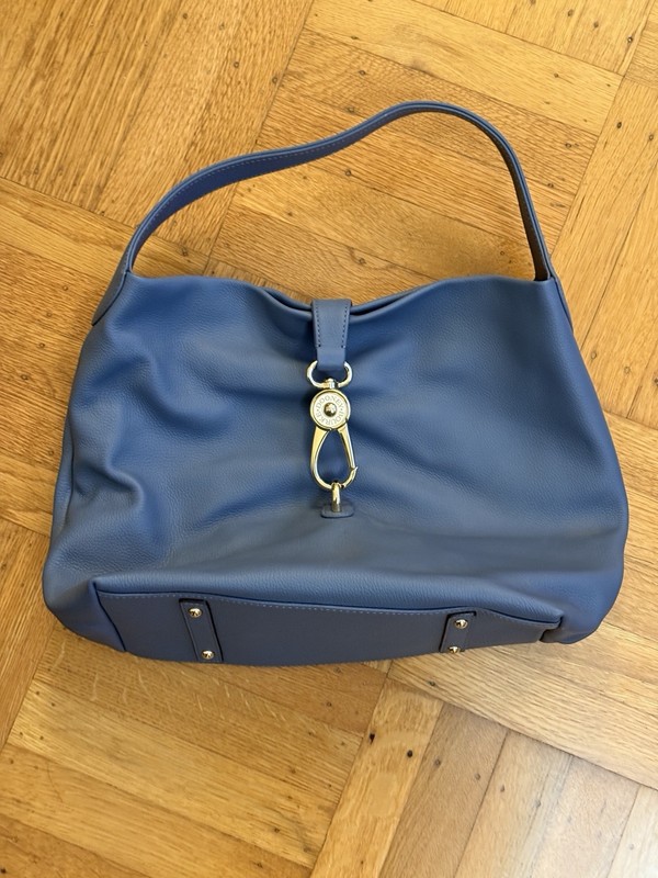 Dooney & Bourke Florentine Leather Logo Lock Shoulder Bag Steel Blue