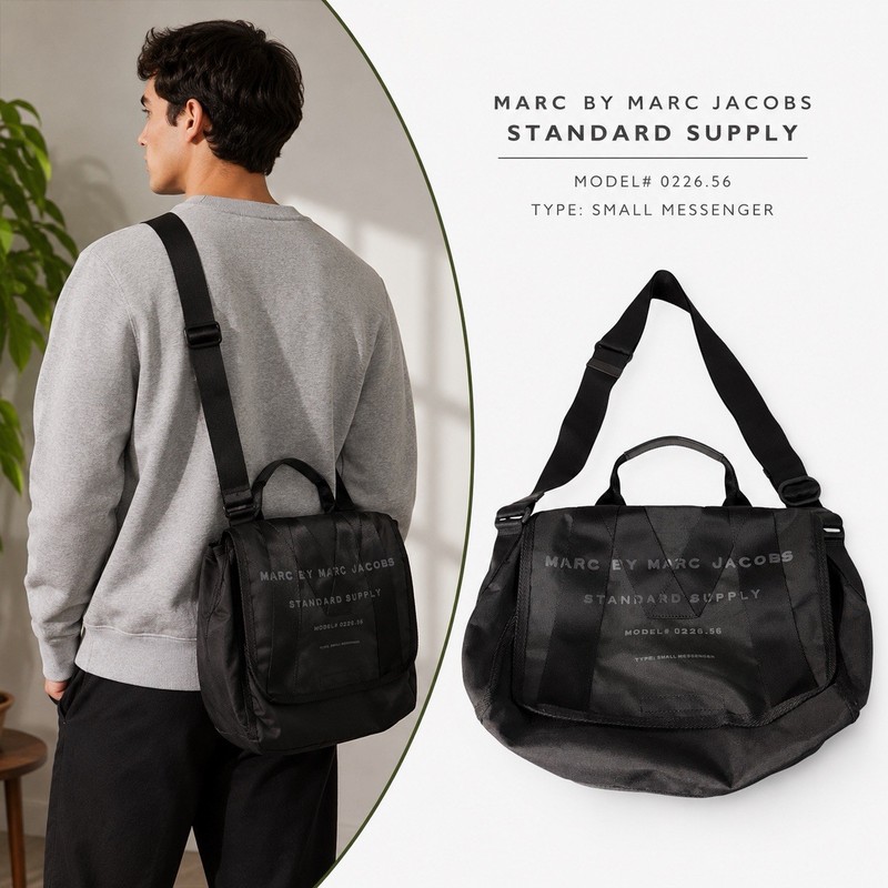 Marc By Marc Jacobs 2012 Standard Supply Messenger Shoulder Bag 0226.56 Black