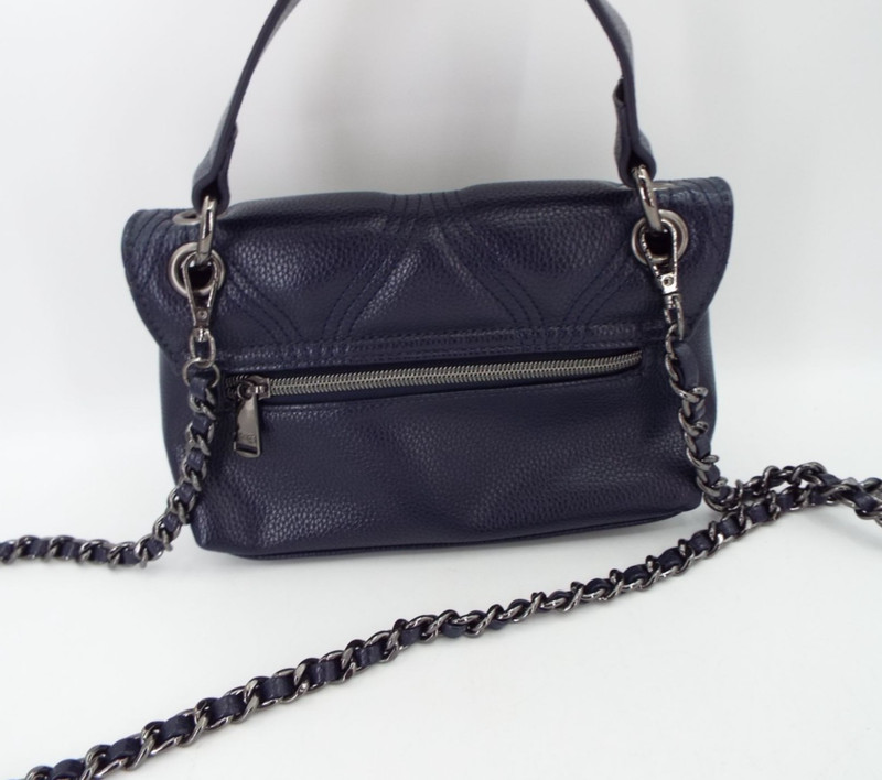 Lug Cadence Mini Classic Blue Top Handle Crossbody Bag Chain Strap Vegan Leather gallery