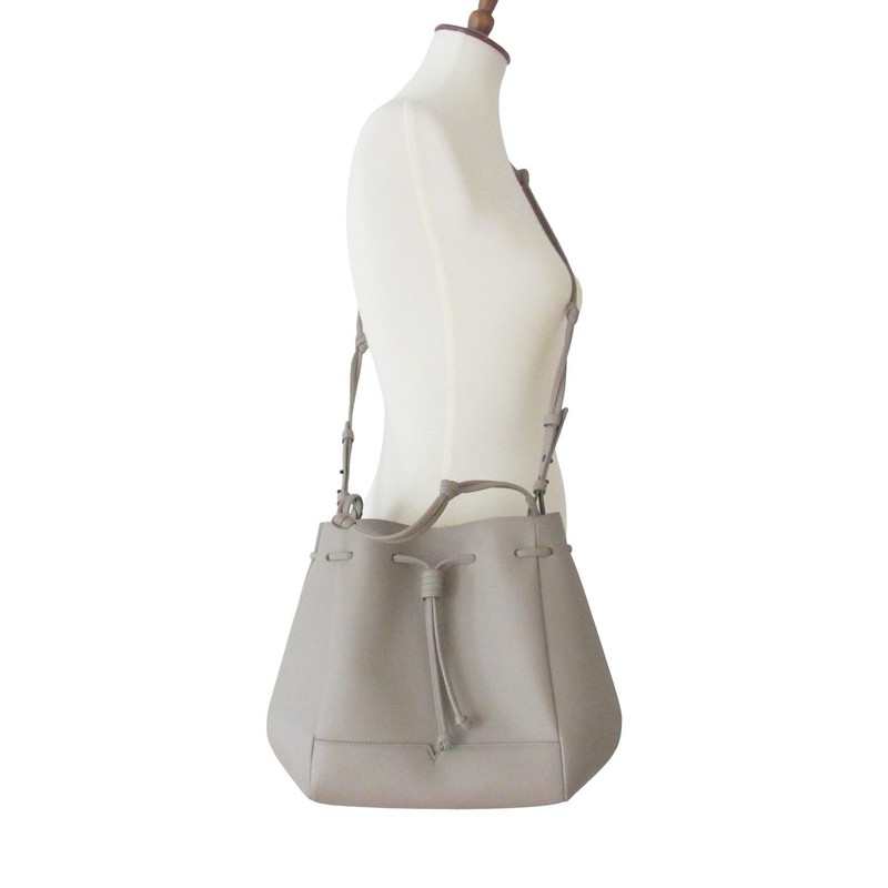Von Holzhausen Bucket Crossbody Bag Stone Taupe Vegan Technik Leather Adjustable