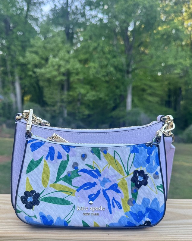 Kate Spade Duet Floral Crossbody Bag Duo KK899 Cream & Lilac Purse NWT $349 MSRP
