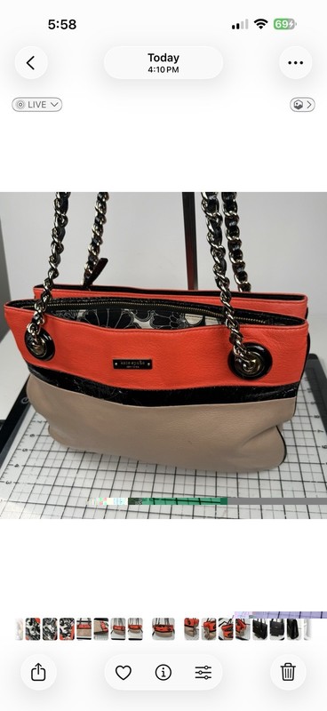 Kate Spade Shoulder Bag New York Leighton Bedford Road Colorblock Chain