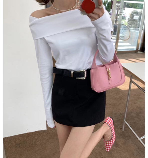 Gucci Jackie 1961 Pink Leather Women's Hobo Bag (19/13/3)cm gallery