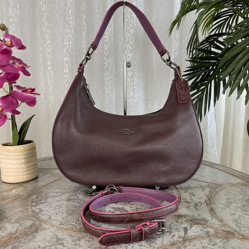 COACH EXOTIC TRIM EAST/WEST HARLEY HOBO F20917 QB/OXBLOOD MULTI $450
