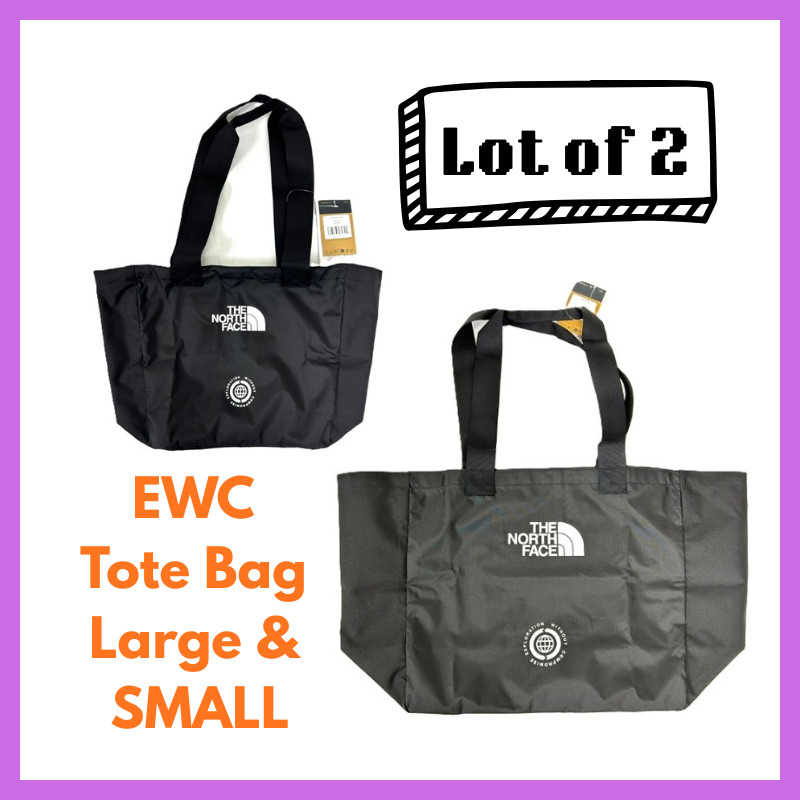 Lot of 2 1 LARGE 1 SMALL The North Face EWC Tote Bag TNF Black Limited