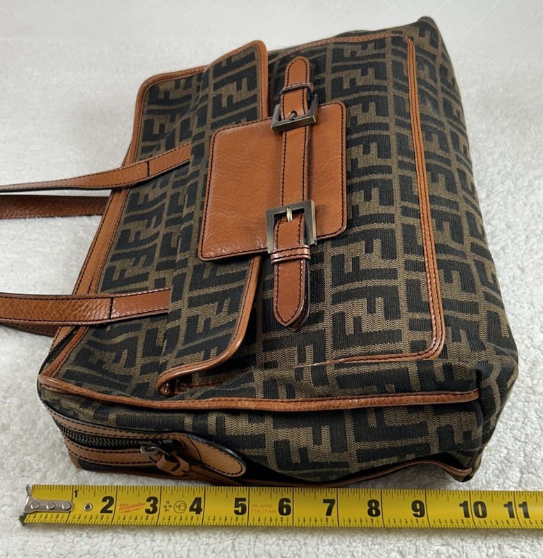 Fendi Brown/Tobacco Zucca Canvas Pocket Laptop Bag **EUC** gallery