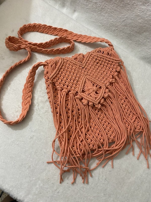 Light pink fringe shoulder purse number 93858 made in India