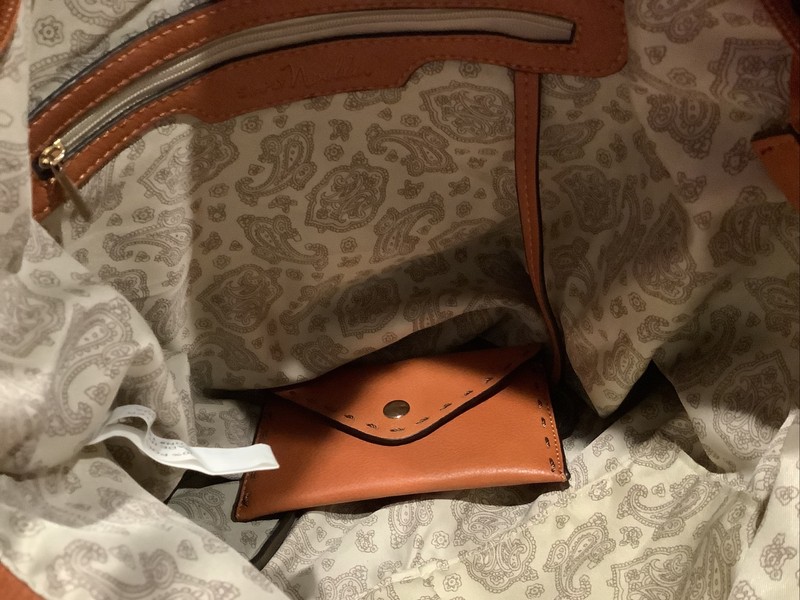 Used1X~Simply Noelle Zipper Sides Expdble XLarge Shoulder Purse HandBag & Coin