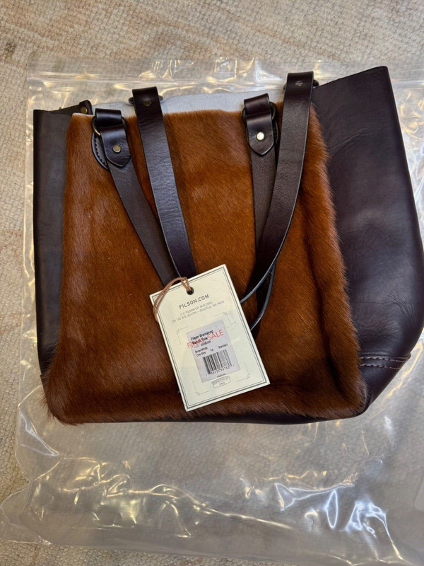 Filson Workshop Ranch Tote 20085335 – RARE – Cowhide Bridle Leather White Cow CC