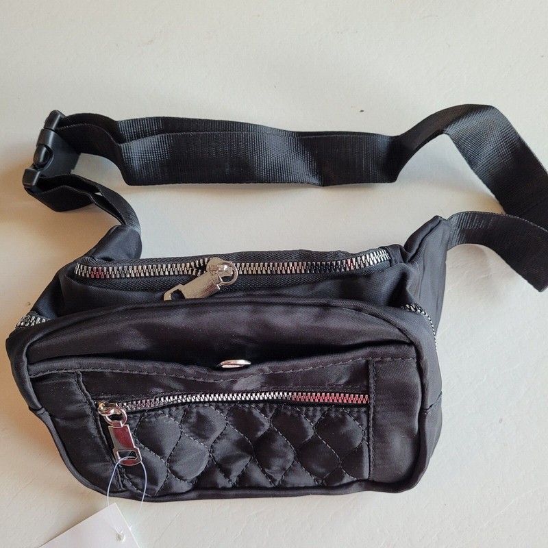 Fanny Pack Rounded Quilted Design Shoulder Sling Day School Cross Body Multi Zip
