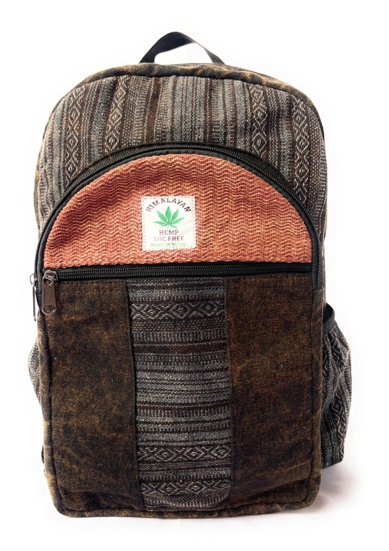 Large stone washed hemp and cotton backpack, hemp purse, Nepali handmade bags, h