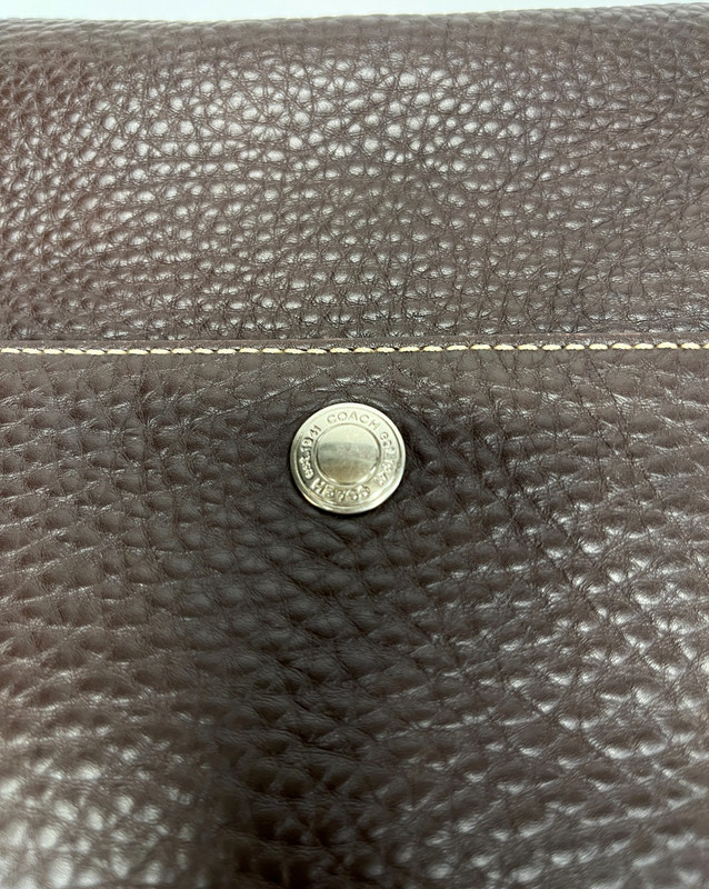Coach Brown Pebble Leather Chelsea Shoulder Bag Purse F12338 Medium Turn Lock gallery