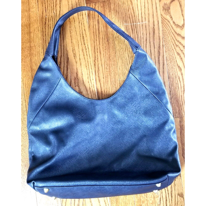 Toss Designs Oversized Hobo Shoulder Bag Dark Blue Bottom Studs 14″x11:x5″
