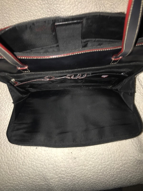 LODIS BLK LEATHER/RED TRIM LAPTOP BUSINESS BAG W/ORGANIZATIONAL POCKET 13HX14.5L gallery