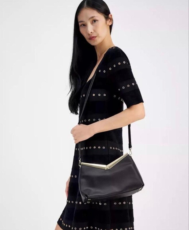 Women's INC Black Gold-Tone Crossbody Bag One Size gallery