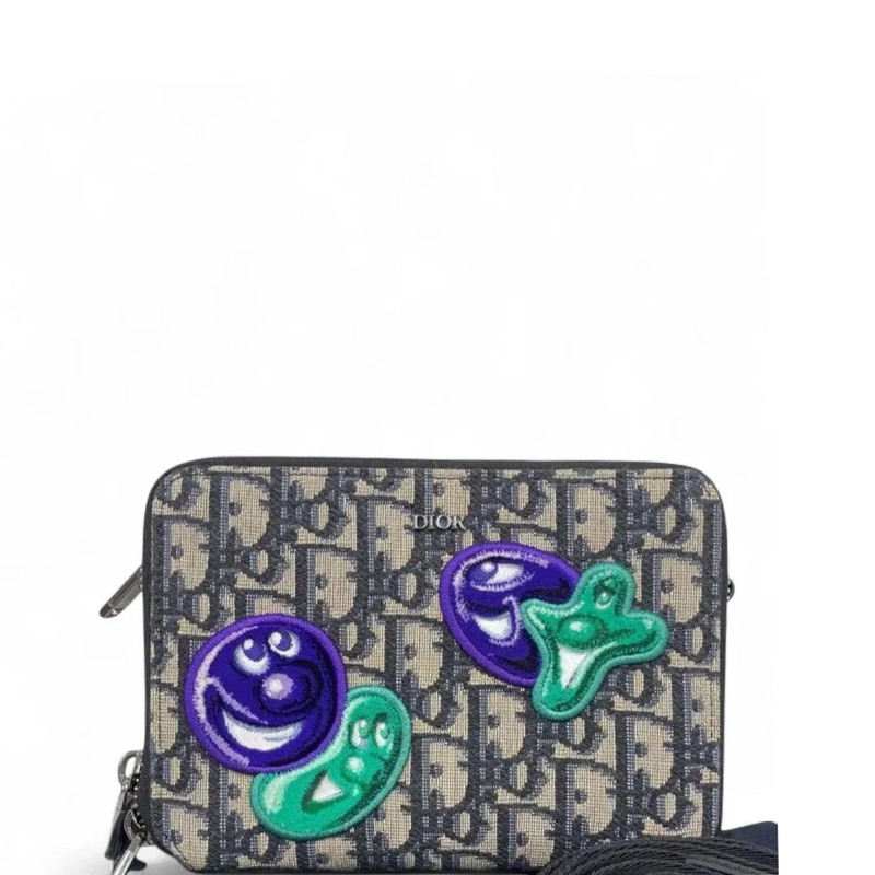 Dior Camera Case Beige Navy Purple Green Oblique (ac061726a7r)