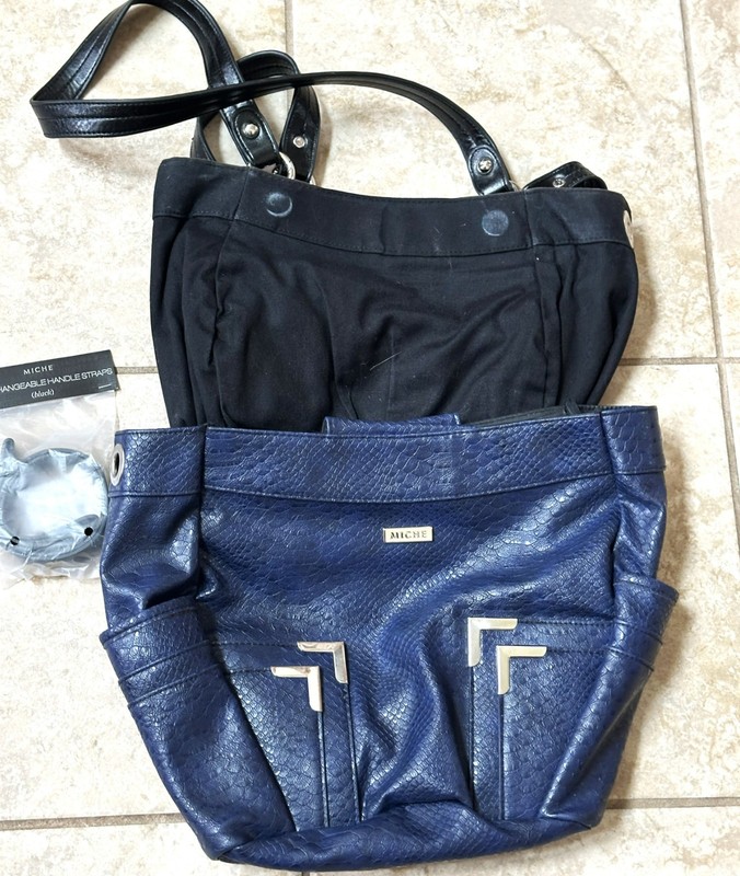 Mccall Miche Prima Bag Shell purse skin face magnetic dark blue cover & Base