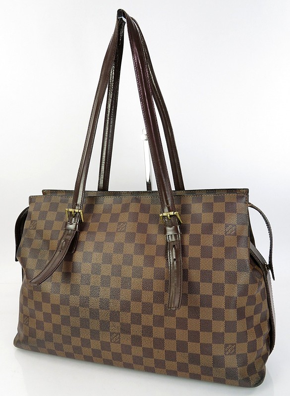 Authentic LOUIS VUITTON Chelsea Damier Ebene Tote Shoulder Bag Purse #63979