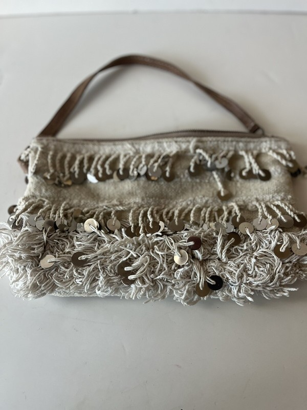 Nannini Italian Leather Beige Shoulder Handbag Boho