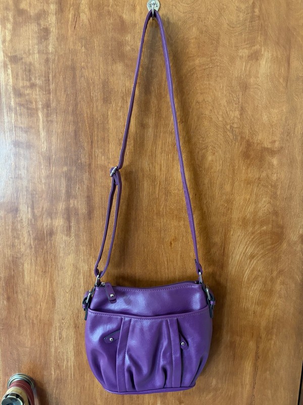 Nine & CO Purple Leather Purse Bag Crossbody Handbag gallery