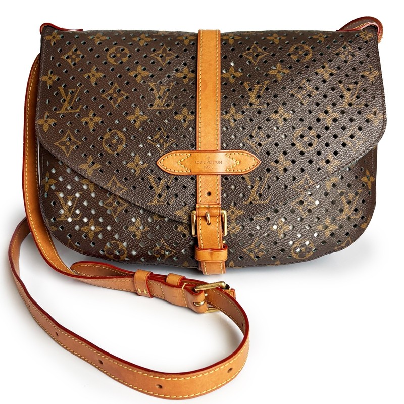 Louis Vuitton Limited Edition Saumur Bag Monogram Flore Perforated