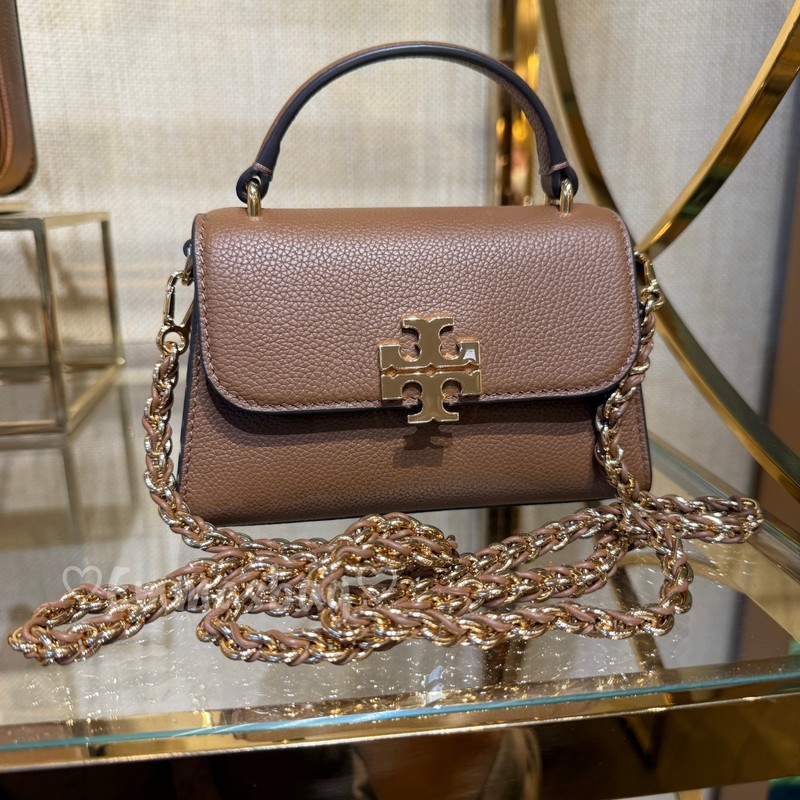 Tory Burch Britten Mini Top Handle Crossbody 175816 Forest Brown $300 gallery