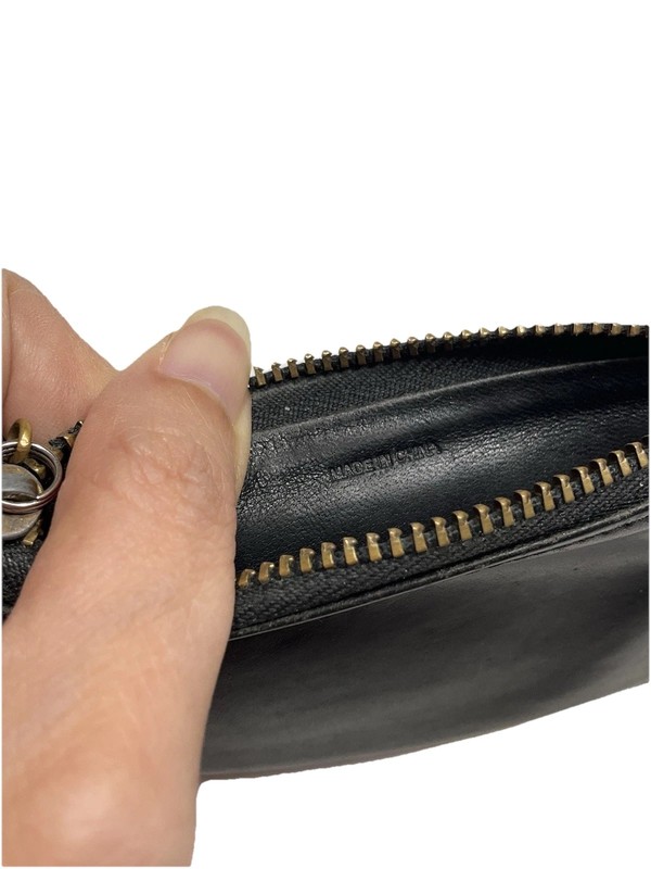 Vintage 90s Coach Mini Skinny Case 6902 Black Leather Zip Keychain Pouch Wallet gallery