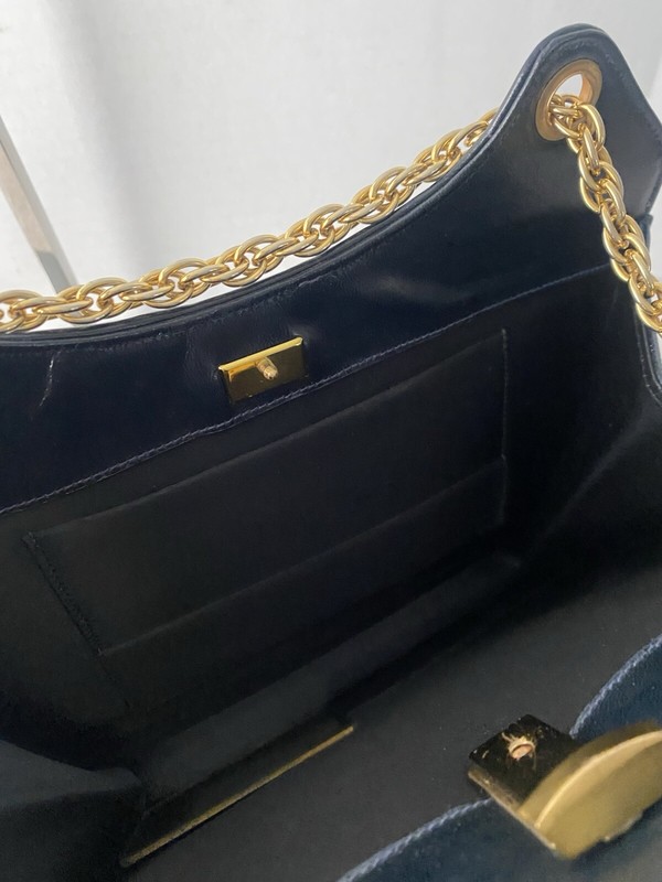 Vintage 50s Sydney California Leather Handbag Shoulder Bag Blue USA gallery