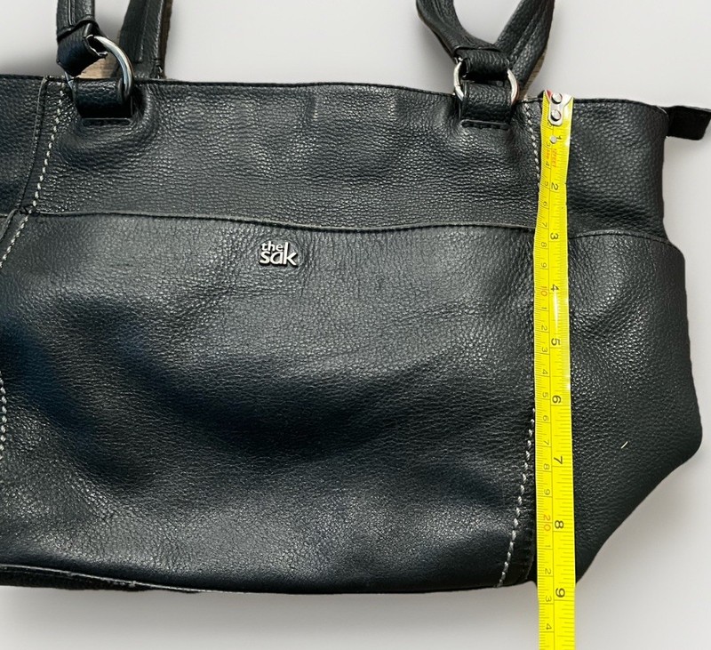 The Sak Black Soft Pebbled Grain Leather Zip Tote Shoulder Bag gallery