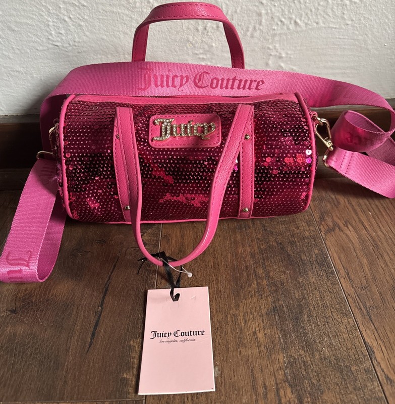 Juicy Couture Juicy Pink Sparkle Sequin Barrel Crossbody Bag MSRP: $ 79.00