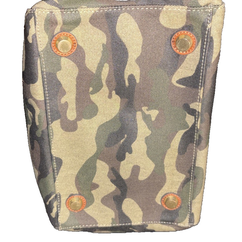 G.I.L.I Got It Love It Camo Tote Bag Camouflage Tassel Canvas & Leather 13x17 in gallery