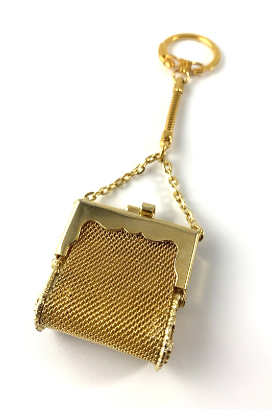 Wire Mesh Purse Key Chain | Gold Tone | 5″ x 1.5″ | New