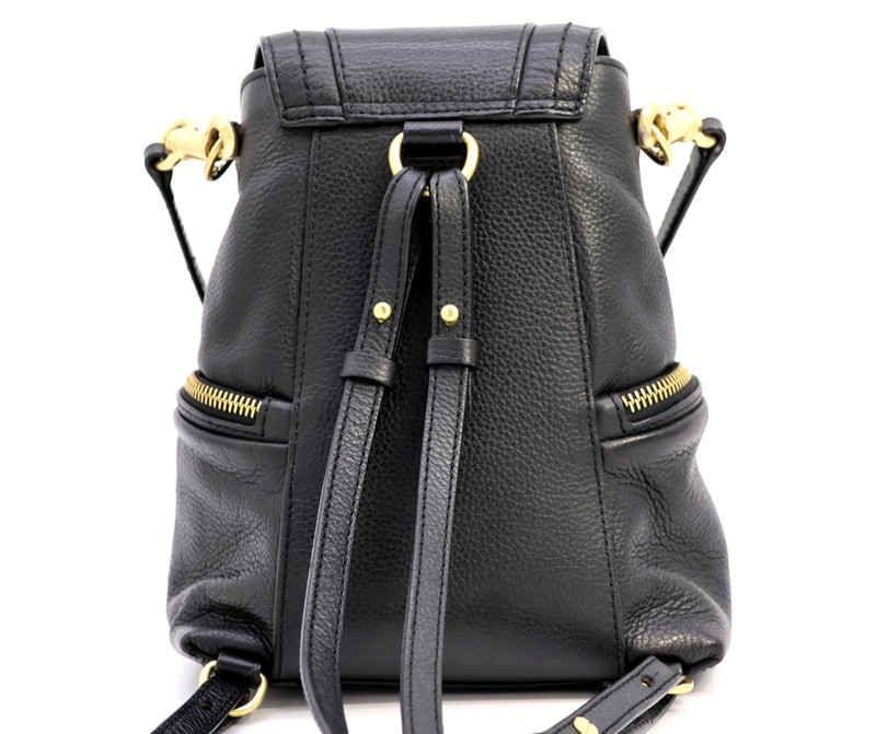 SEE BY CHLOÉ Backpack 2Way Shoulder Bag Black Leather Compact Authentic gallery