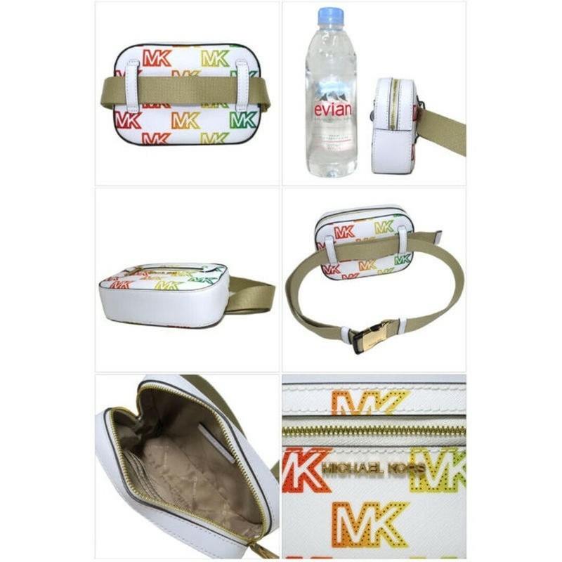 NWB Michael Kors Convertible Belt White Gay Pride 35S3GTTN5Y $348 Dust Bag FS gallery