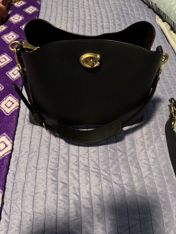❤️ Coach Willow Bucket Bag – Black/Brass – Pebble Leather – Authentic