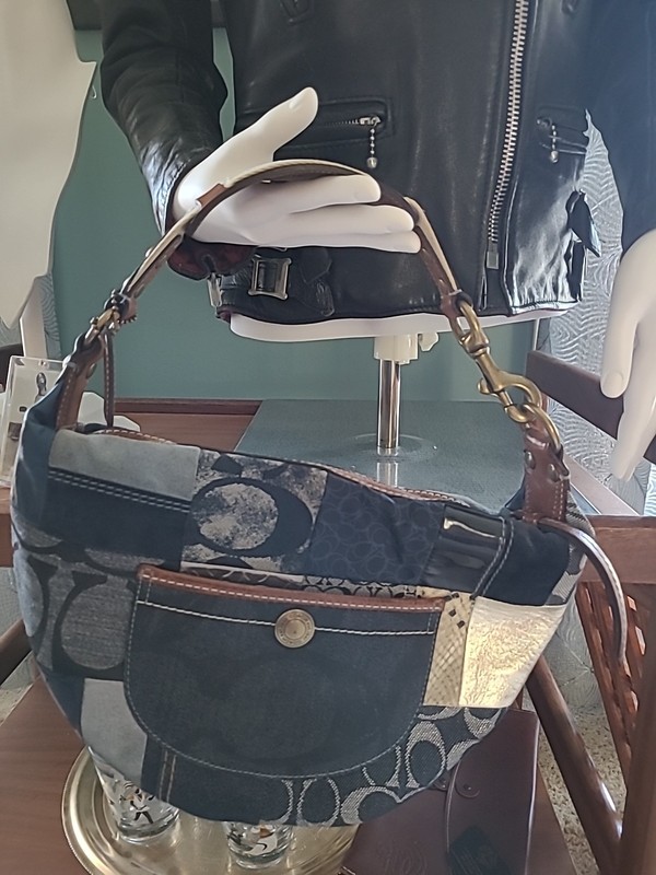 Coach Vintage Denim Patchwork Hobo Handbag
