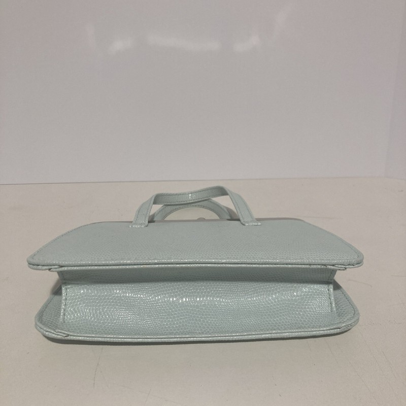Old Navy Kiss Lock Purse Top Handles Faux Leather Mint Green gallery