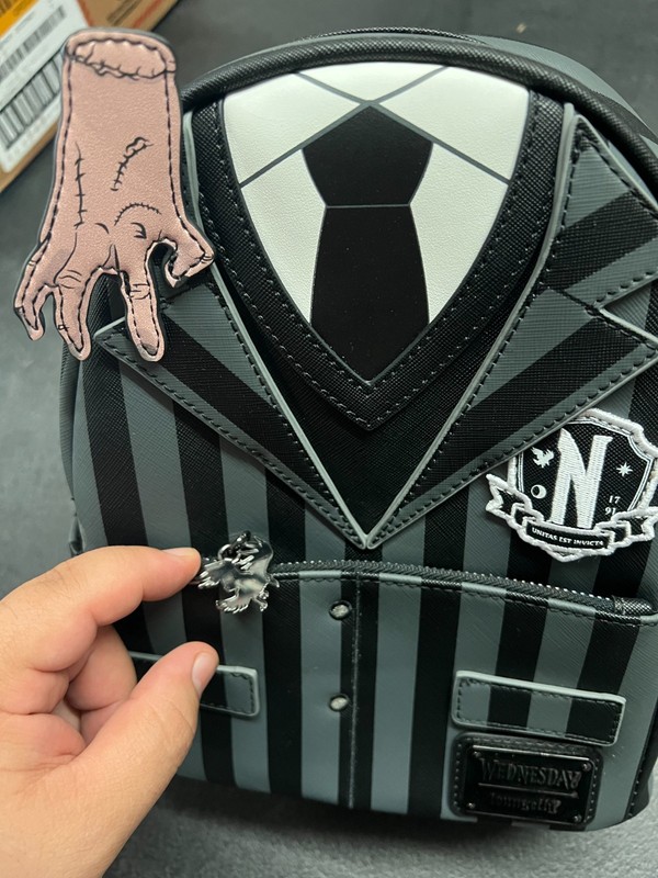 Loungefly Wednesday Addams Family Exclusive Nevermore Cosplay Mini Backpack gallery