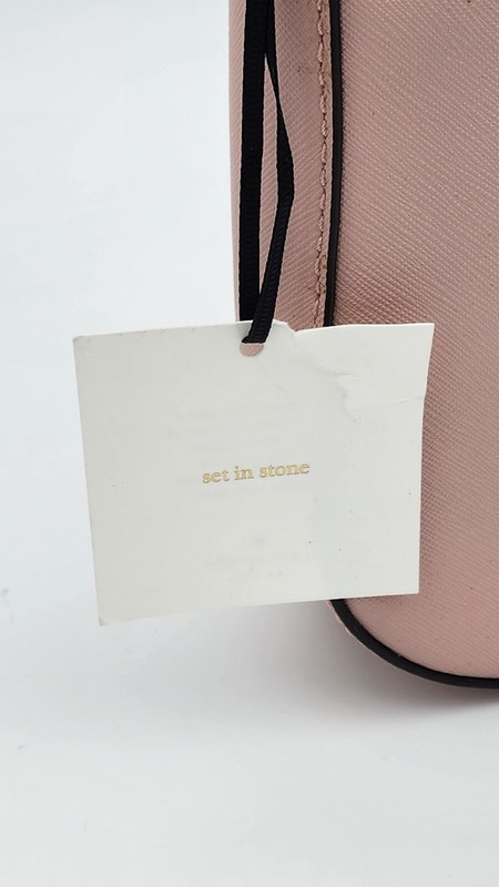 KATE SPADE Laurel Way Jeweled Crossbody Flap Bag Pink Saffiano Leather Crystals gallery