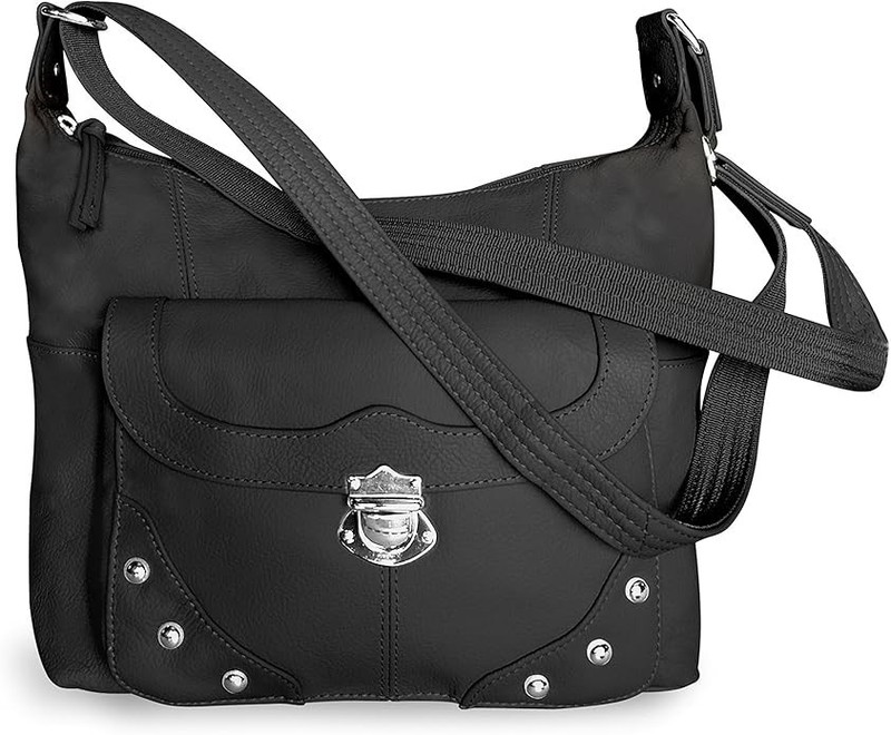 Concealed Carry Purse – Front Studded Pocket Leather Gun Purse – Left & Right